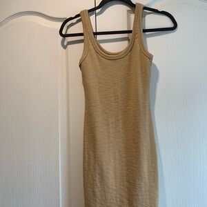 NWT Size XS Fashion Nova Tan Body Con Ribbed Mini Dress